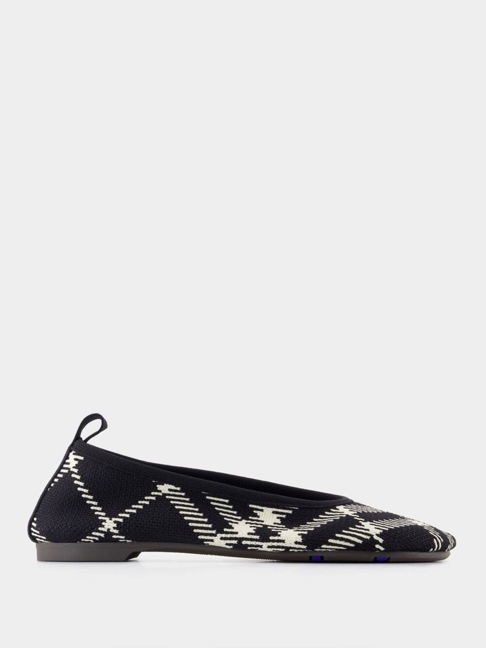 Burberry Check Knit Ballet Flats – Black & White 38